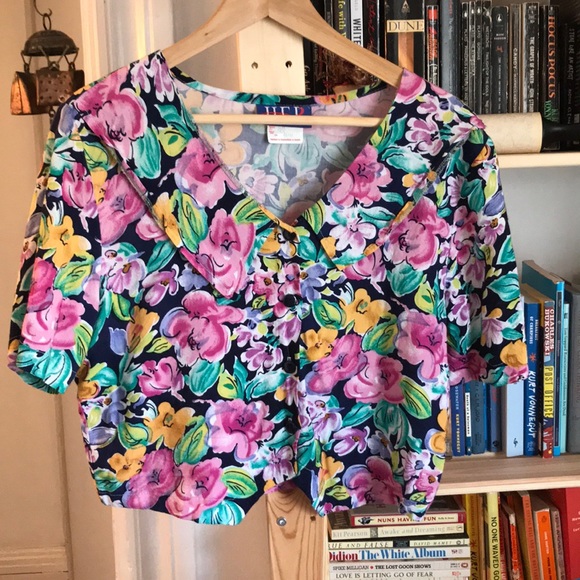 Vintage floral cropped blouse - Picture 6 of 6